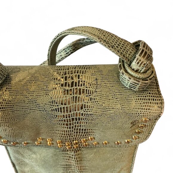 Viva Bag of California Vintage green faux snakeskin metallic crossbody bag - Picture 6 of 7